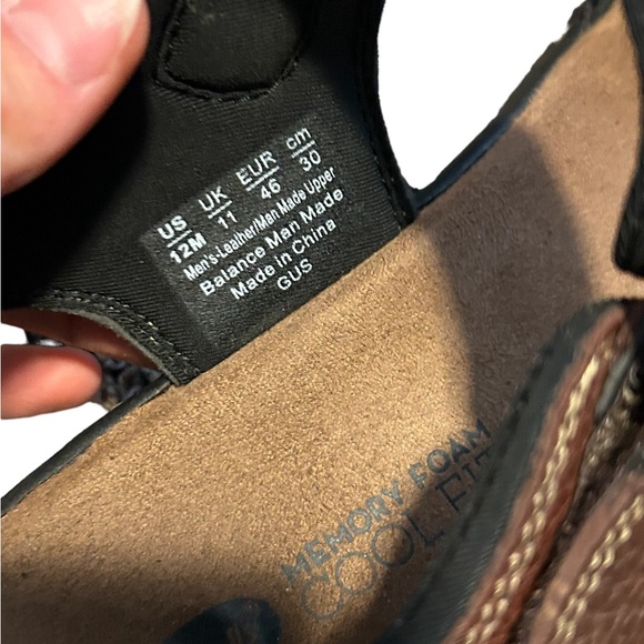 NEW! DR. SCHOLL'S Men's Brown Leather Memory Foam Comfort Sandal-12 - Picture 13 of 14